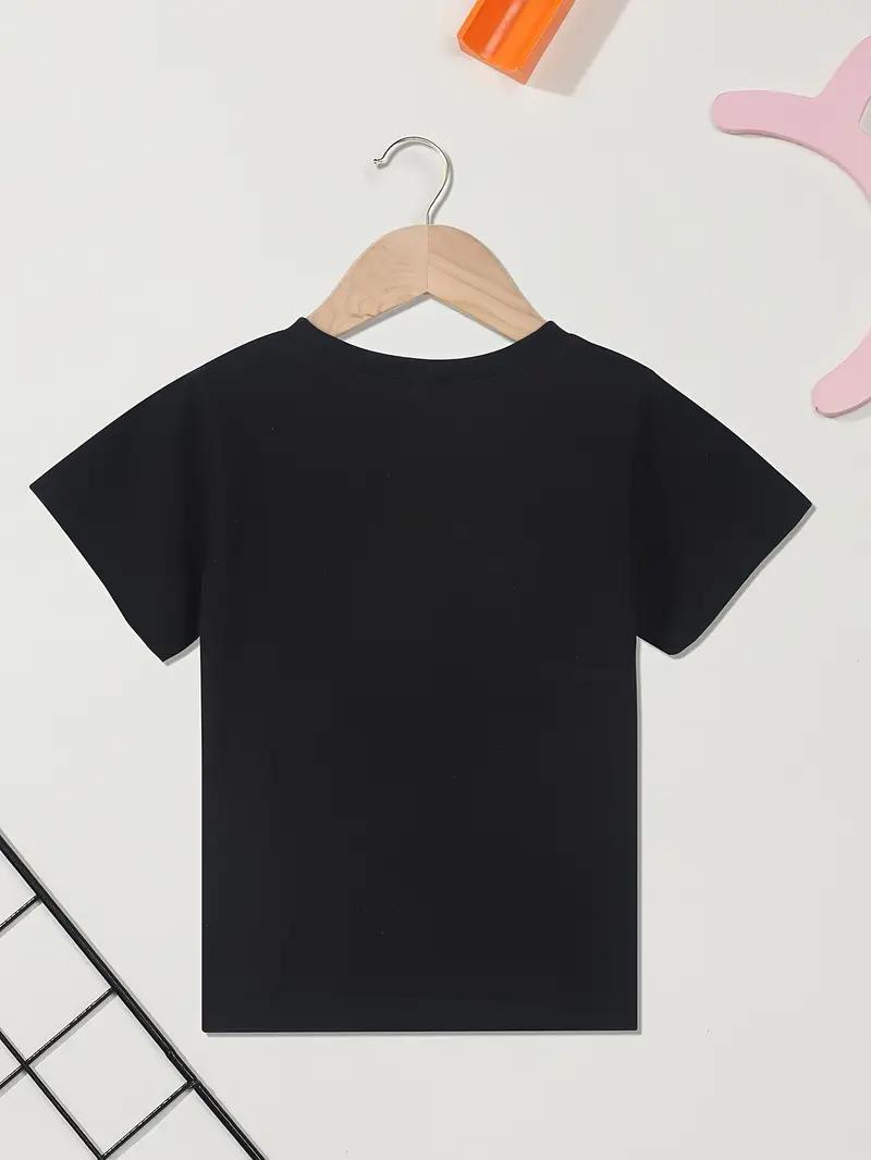 Vibrant Print| Girls' "Jesus Loves Me" Graphic Tee - Soft 100% Cotton, Crew Neck, Short Sleeve, Stretchy & Breathable - Perfect for Summer, Suitable for Youngsters Under 12