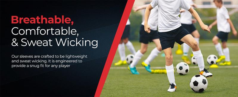 MediCaptain Pre-Cut Soccer Sleeve Socks for Adults and Youth, Companion for Soccer Grip Socks, Securely Holds Shin Guards