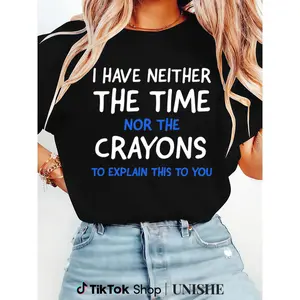 Funny Quote Graphic T-Shirt – Women’s Cotton Short Sleeve, Perfect for Summer Days