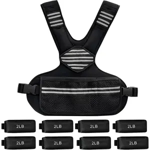 Adjustable Weighted Vest for Strength Training, Iron Sand Weighted Vests with Reflective Strip & Convenient Pocket,for Gym Training Aerobic Exercises