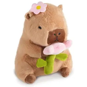 Capybara 9" Kawaii Flower Plush Toy 23cm Soft Polyester & PP Cotton Pillow Easter Gift Capybara 9" Kawaii Flower Plush Toy 23cm Soft Polyester & PP Cotton Pillow Easter Gift