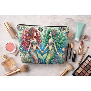 Mermaid Cosmetic Makeup Bag Ocean Fantasy Zipper Pouch