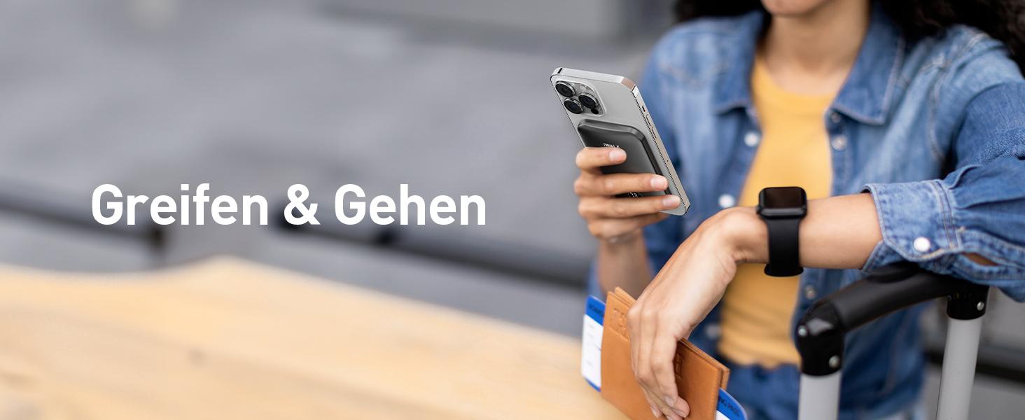 iWALK Wireless Portable Charger 5000mAh 18W PD Magnetic Slim Power Bank with LED Display for iPhone 17/16/15/14/13/12 Series Travel Battery Pack Cable Connector