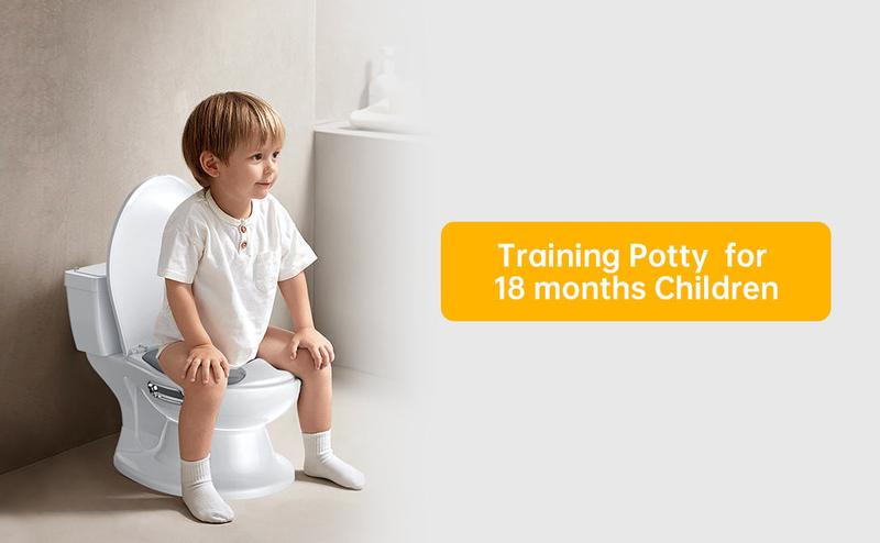 GARVEE Potty Training Toilet for Toddlers: Realistic Design with Soft Seat, Flushing Sound, Removable Pot, Storage Tank, Toilet Paper Holder, Splash Guard, and Non-Slip Base for Easy Use and Comfort.