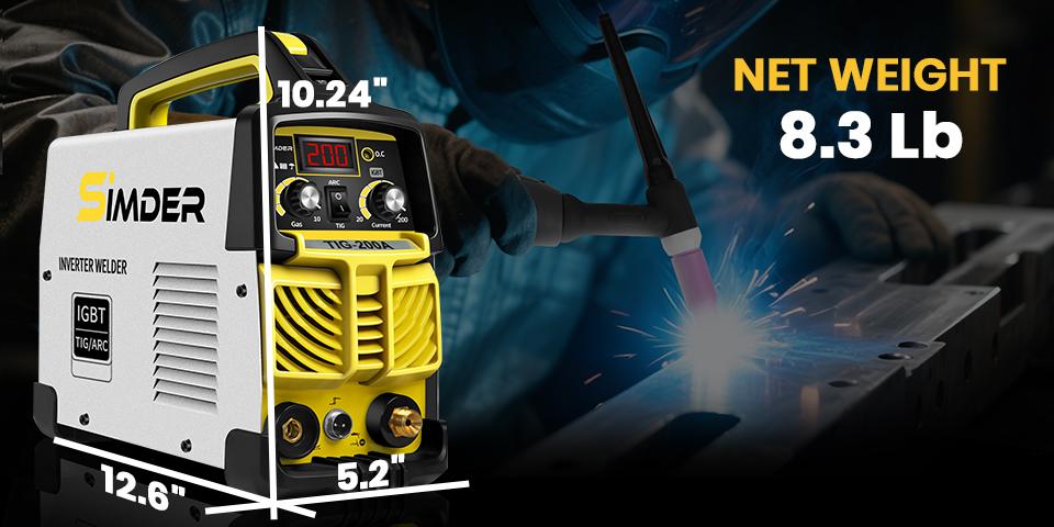 TIG Welder Machine 2in1 Lift TIG/Stick ARC Welding 140A Dual Voltage 110V/220V TIG-200A, Adjustable Post Gas Control, IGBT Inverter, Portable Welding Machine with Complete Welding Accessories for Stainless Steel, Carbon Steel, Beginners, Home DIY & Repair