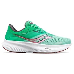 Saucony Womens Ride 16 Lace Up Running Sneakers Shoes - Green, Pink