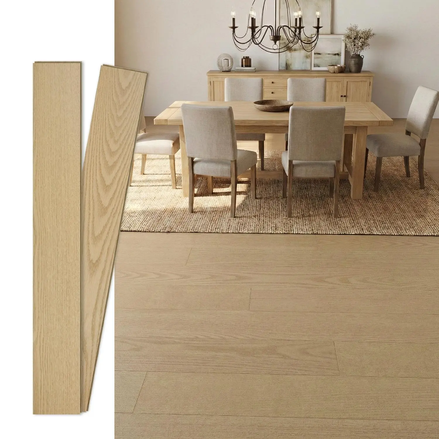 Jeedeson Dark Oak Multi-ply Engineered Hardwood Flooring (20-pack, 24.49 Sq. Ft.), 35.83 in. x 4.92 in. x 0.47 in., Residential Water Resistant, Tongue and Groove, Easy Install, Underfloor Heat Compatible, for Indoor Living Room Use