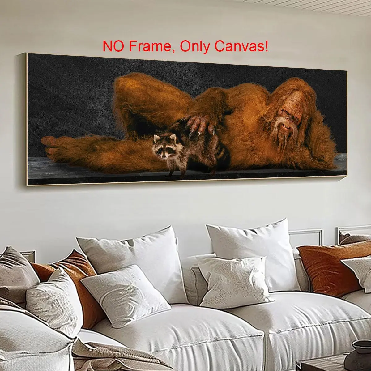 Sasquatch Pattern Canvas Painting without Frame, Unframed Art Print, Modern Wall Art, Wall Art Decor for Home Living Room Bedroom Office, Art Wall Decoration, Poster, Artwork
