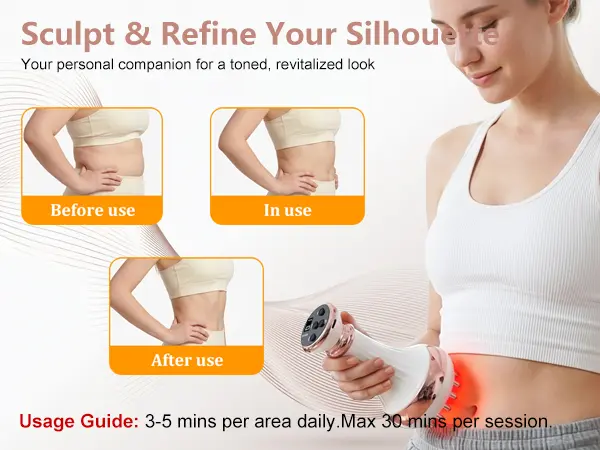 Lymphatic Drainage Massager & Anti-Cellulite Massage Tool, Body Sculpting Device for Arms, Legs & Stomach, Supports Smoother Skin, with Gentle Warming & Vibration, White Lymphatic Drainage Massager & Anti-Cellulite Massage Tool, Body Sculpting Device for Arms, Legs & Stomach, Supports Smoother Skin, with Gentle Warming & Vibration, White