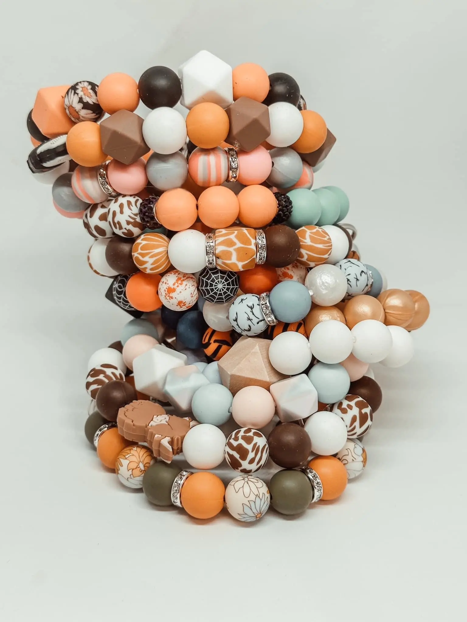 Silicone Beaded Keyring Wristlet