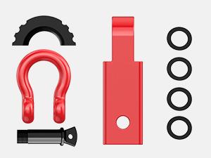 Nilight Anti-Theft Shackle Hitch Receiver 2Inch 45000 LBs Breaking Strength 3/4" Anti-Theft D Ring Shackle 5/8" Trailer Hitch Lock Pin Heavy Duty Solid Towing Kit for Trucks Off Road (Red)
