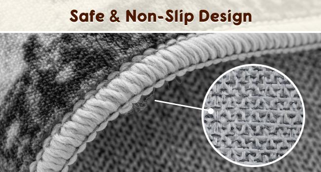 Shilucheng Boho Area Rug 9X12 Washable Rugs for Bedroom Low Piles Indoor Rugs, Non Slip Soft Rugs for Living Room, Foldable Pet Friendly Area Rugs