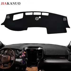JIAKANUO Dash Cover Mat for 2023-2027 Dodge Ram1500 SRT TRX（Tyrannosaurus Rex）and  RHO with HUD,Dashboard Pad Carpe Sunscreen Heat Insulation Anti Glare Reflective Protection  with Silicone Anti Slip Particles Accessories Dashboard Mat Cover Sunshade