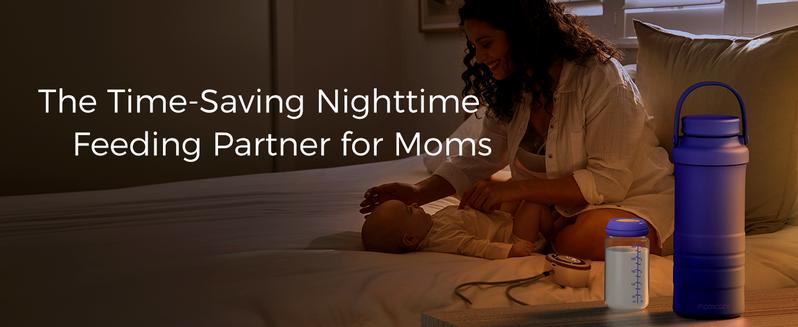 Momcozy 22oz Portable Breast Milk Cooler for On-the-Go, 360° Complete Cooling for 24 Hours, Spacious Travel Breastmilk Chiller with 2 Baby Bottles for Storage【B】