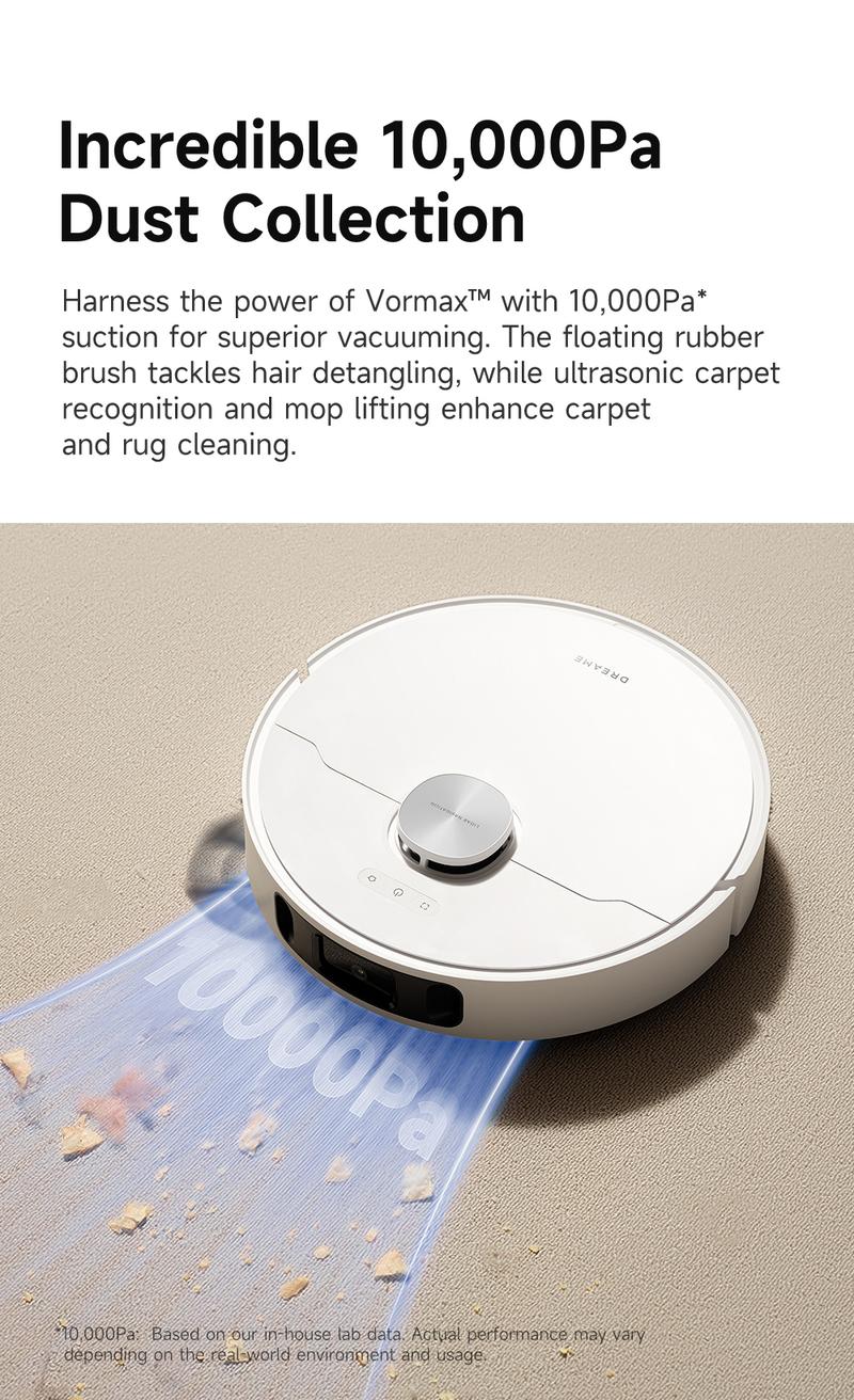 DREAME L10s Ultra Gen2 Robot Vacuum and Mop Combo 10000Pa Suction AI Navigation Auto Mop Cleaning Self Refilling Base for 60 Days Cleaning