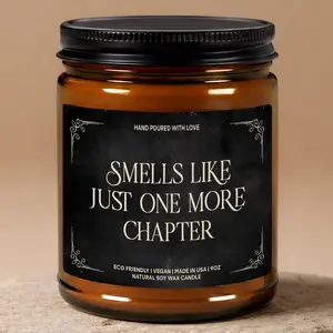 MAKEAGIFT Smells Like Just One More Chapter Candle, Book Lover Gift, Reading Fan Candles, Bookworm Humor Gift, Sarcastic Gag Candles
