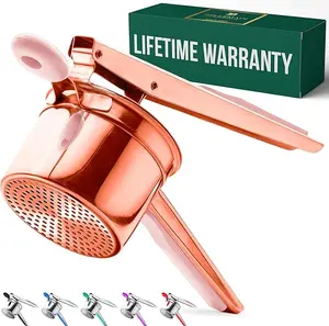 Bellemain 15 oz Large Potato Ricer | Heavy-Duty Stainless Steel Potato Ricer & Masher | Perfect for Mashed Potatoes | Ricer Kitchen Tool with Fixed Disc (Rose Gold Pink)