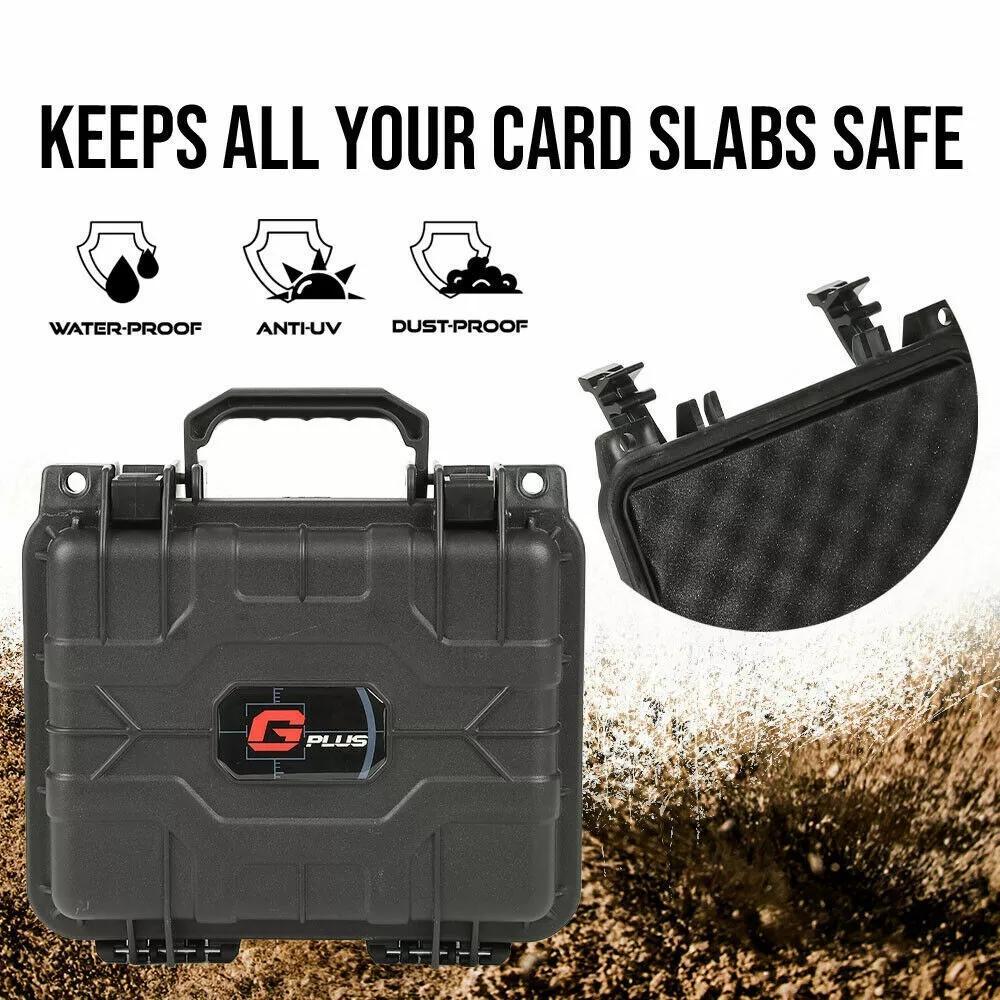 Graded Card Storage Box Weatherproof Case Slab Holder Protector Organiser,2Row Travel Waterproof Case Slab Holder& Protector Grey,Card Organizer Protector