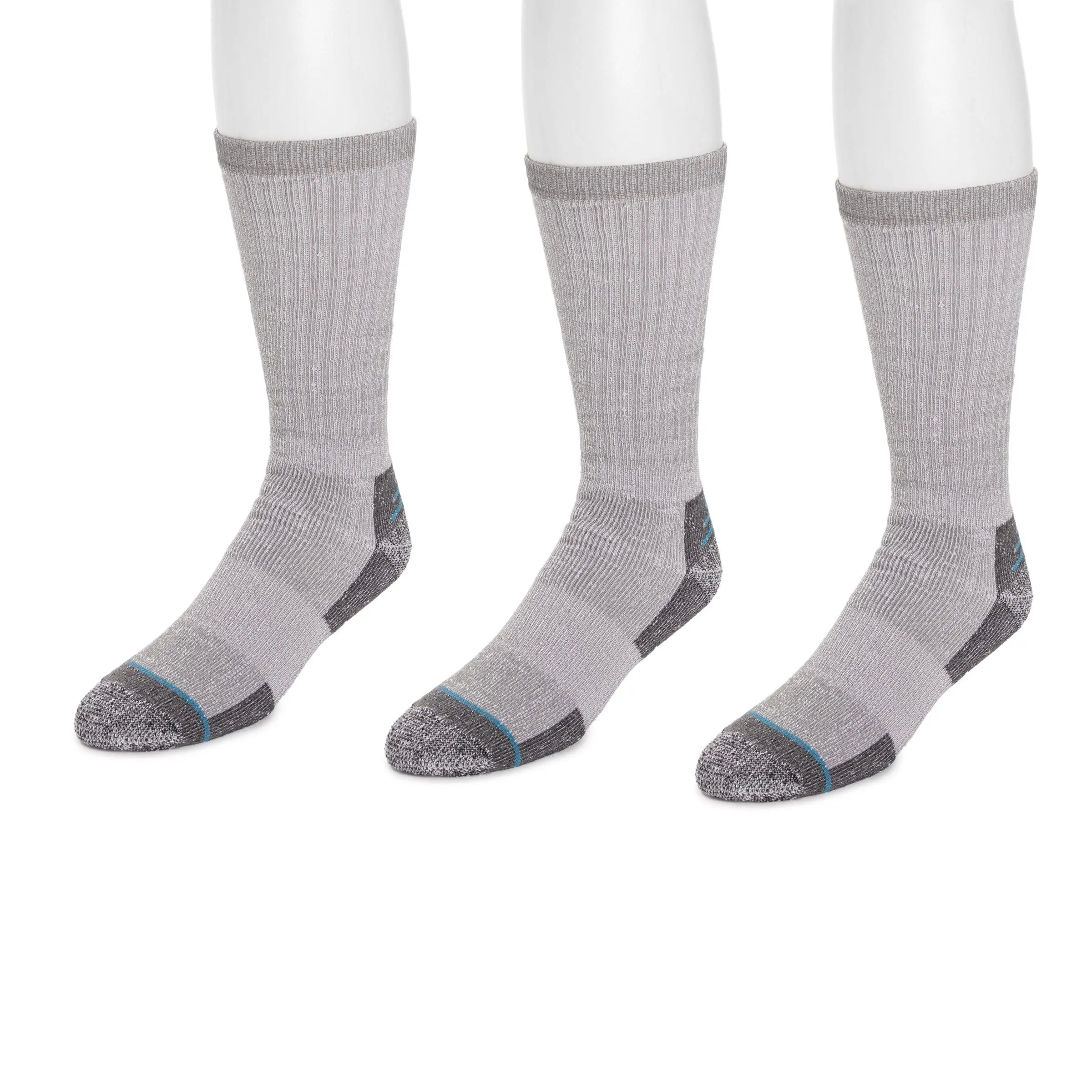Men's Ruff & Tuff Cotton Crew Socks (3-Pair Pack) - Spandex-Blended, Moisture Wicking, Breathable, All Seasons Socks with Smooth Material & Toe Seam