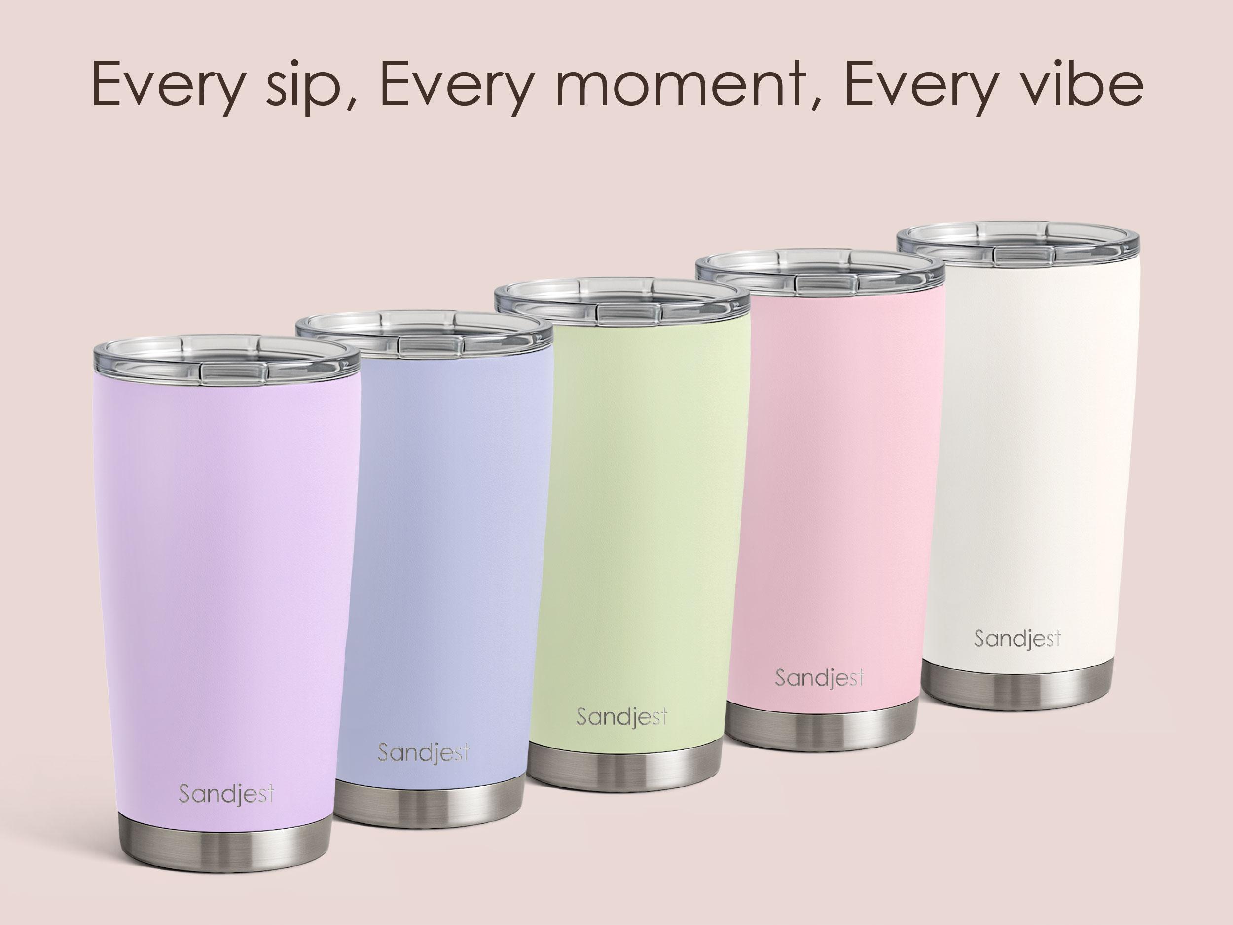 SANDJEST 20oz Stainless Steel Coffee Tumbler with Lid, Insulated Vacuum Flask Travel Mug, Aesthetic Gift for Friends Women Girls Teens Mother's Day SANDJEST 20oz Stainless Steel Coffee Tumbler with Lid, Insulated Vacuum Flask Travel Mug, Aesthetic Gift for Friends Women Girls Teens Mother's Day