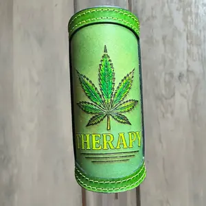 RipGrip-UV-Reactive Leather Wrap Accessory for Plant Toker’s Glass Piece
