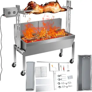 40W Electric BBQ Rotisserie Grill Kit, 48" Rotisserie Roaster Max 194LBS Load Capacity, Height Adjustable, Suitable for Pig, Goat Barbecue