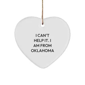 Funny Heart Ornament Gifts from Oklahoma for Oklahoma Enthusiasts, Oklahoma State Gifts, Christmas Unique Gifts