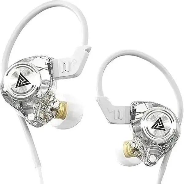 QKZ AK3 Ultra-Lightweight Wired In-Ear Earbuds with 3.5mm Jack, Built-In Microphone for Daily Calls, HiFi Heavy-Bass Stereo Sound, Anti-Tangle Braided Cord for Sports & Video Streaming