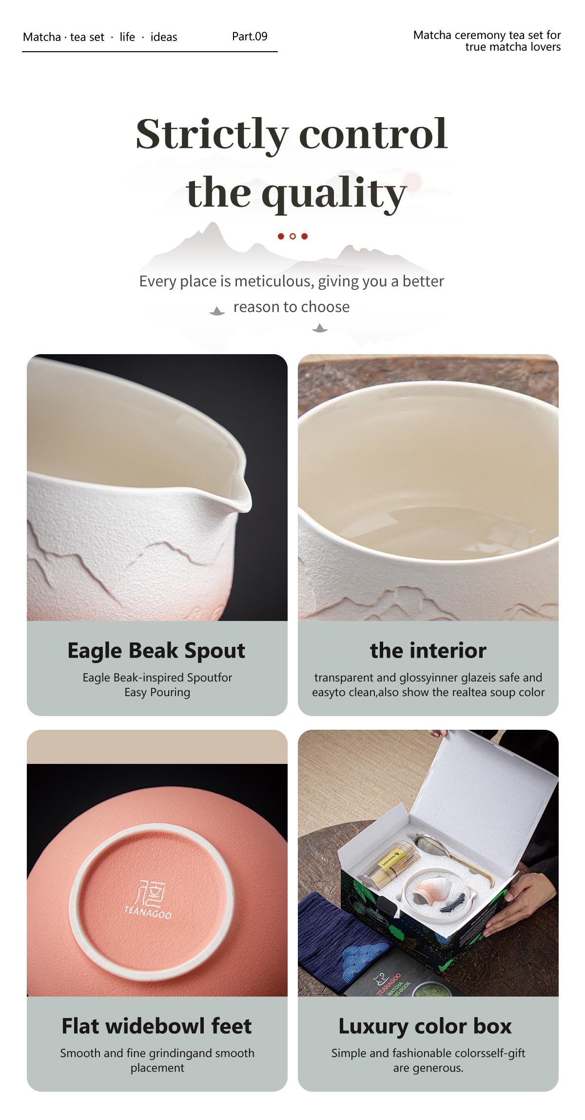 TEANAGOO Christmas Blue Matcha Set 7-Piece Matcha Kit with Gradient Ceramic Bowl Bamboo Whisk Scoop & Sifter Cozy Holiday Gift for Tea Lovers