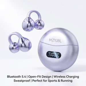 MZYJBL Sport Earclip Wireless Headphone Bluetooth 5.4 Gaming LED Display Music Mode Hands-Free Secure Fit for Sports Gamers Music Lovers