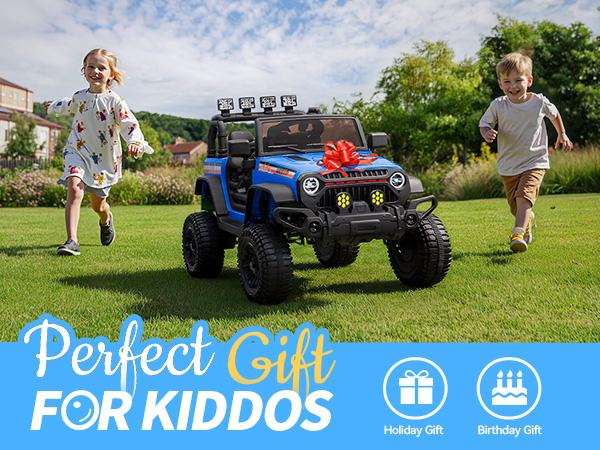 Hikiddo Kids Ride on Truck Car, 12V Ride on Toy Electric Cars for Kids w/ Remote, Bluetooth