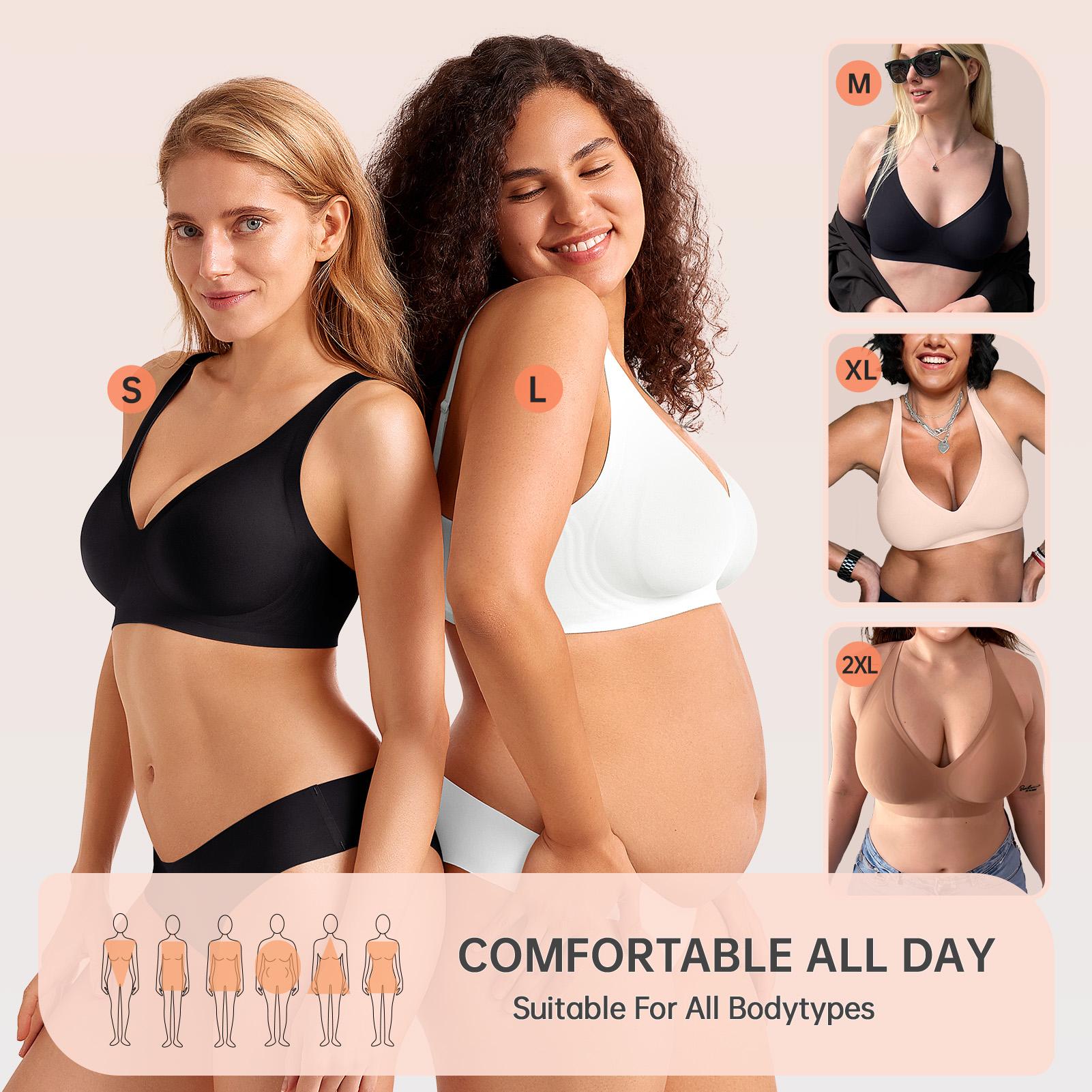OEAK Womens Wireless Seamless Bras Deep V No Underwire Push Up Jelly Bras Supportive Full Coverage Bralettes Plunge T Shirt Bra OEAK Womens Wireless Seamless Bras Deep V No Underwire Push Up Jelly Bras Supportive Full Coverage Bralettes Plunge T Shirt Bra