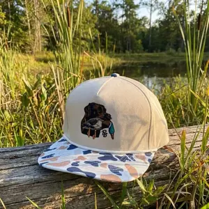 Southern Fetch Camo Trucker Hat | Buck Skull Waterfowl Dog Embroidered Cap | Hunting Outdoor Snapback | Adjustable Hat