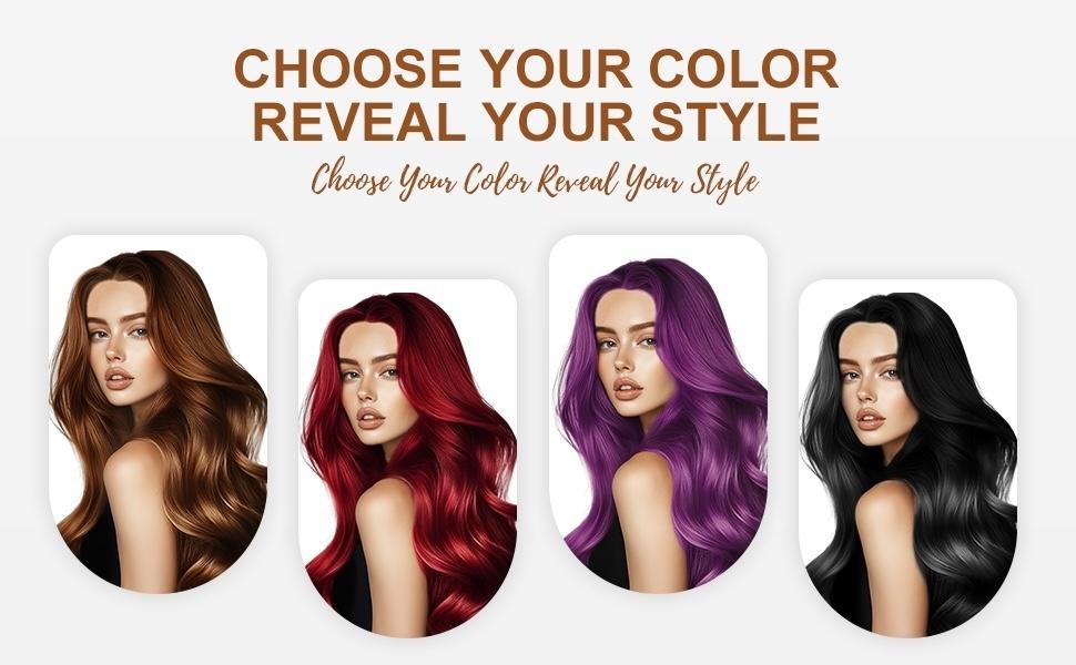 AngeRose Hair Color Shampoo, Hair Dye Shampoo, Instant Grey Hair Coverage, Wine Red, Chestnut Brown, Purple, Perfect Gifts for Women&Men