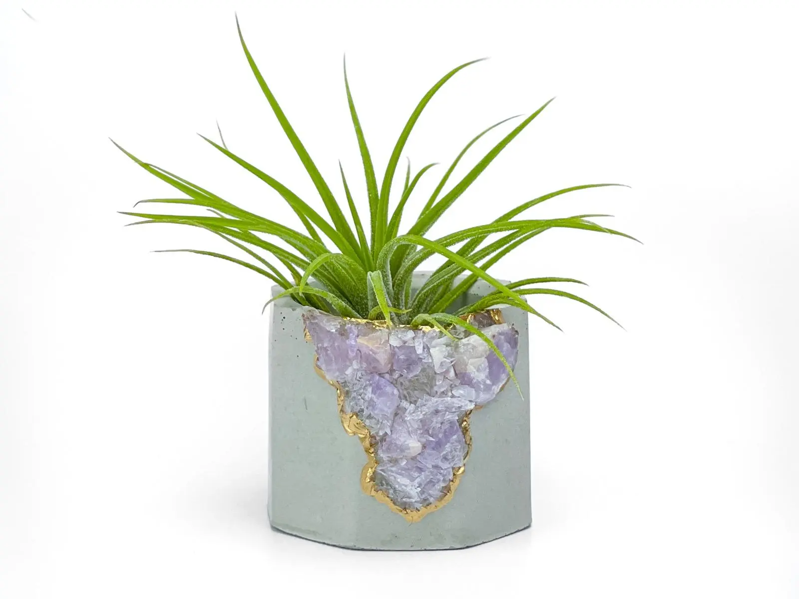 Amethyst Crystal Geode Planter Concrete Succulent Pot