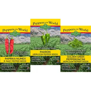 Chef's Sweet Frying Pepper Seeds - 3-Pack Discount Sale - Every Chef's Favorite Sweet Frying Peppers