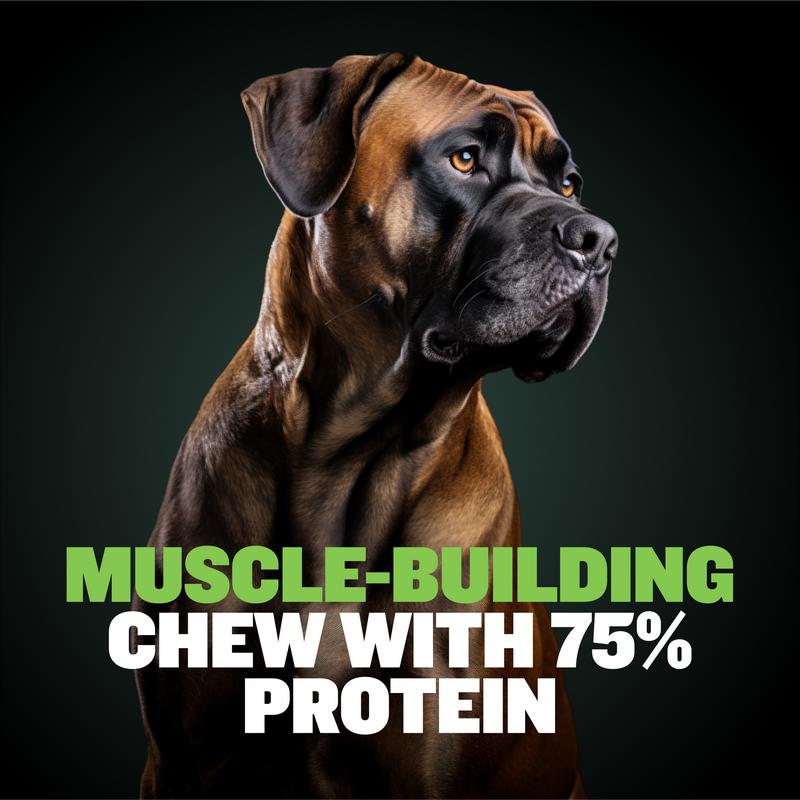 Bully Max Power Chews, Long-Lasting Dog Treats 75% Protein, Cleans Teeth, Freshens Breath, Natural Dog Chew