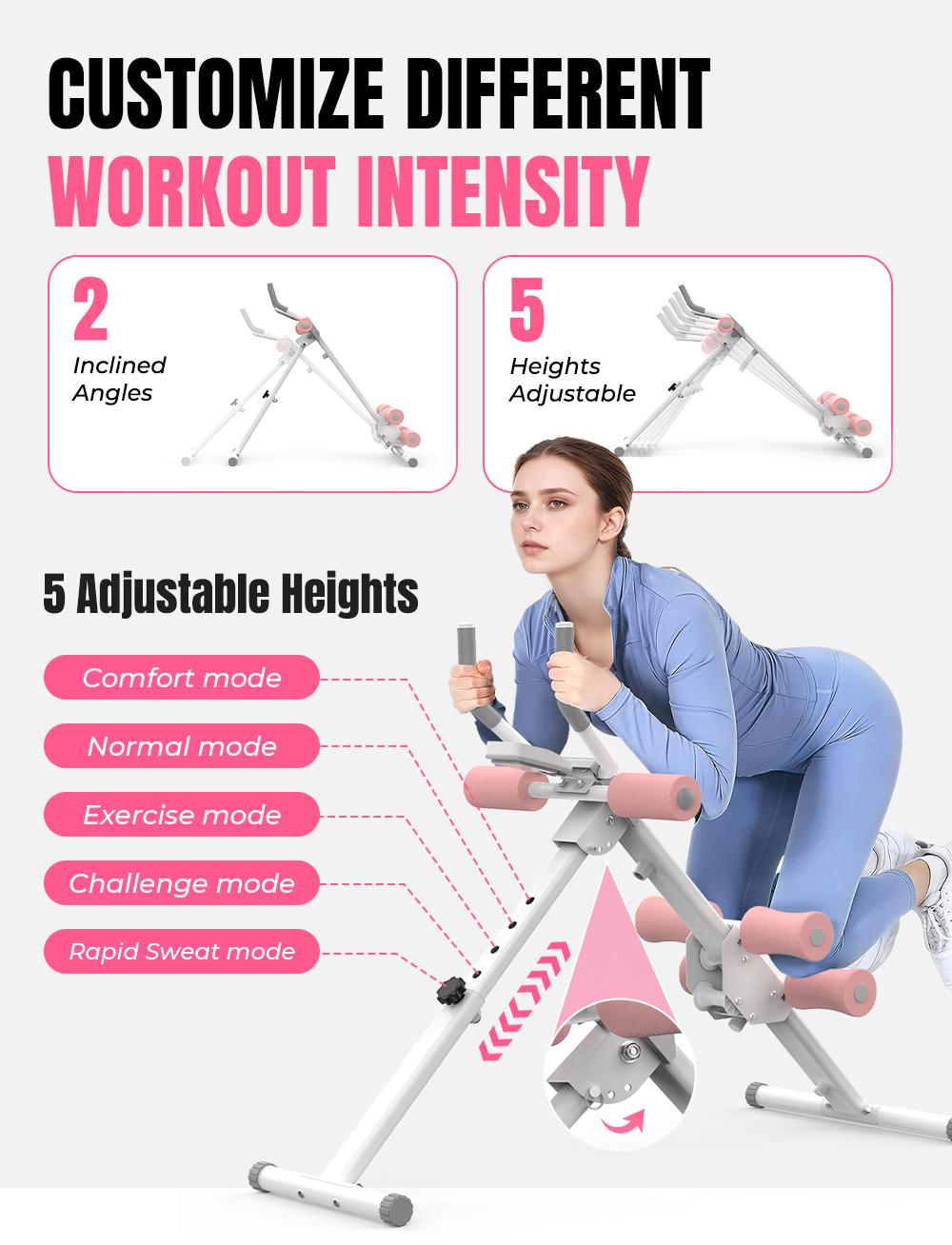 RELIFE REBUILD YOUR LIFE Adjustable Ab Machine Foldable Ab Trainer Equipment for Abs, Waist, Arms & Legs | Home Gym Beginner-Friendly Waist Trainer