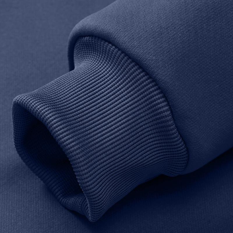 Men's  Fleece-Lined Warm Pullover Sweatshirt ， Long Sleeve, Round Neck for Fall/Winter Comfort, Fleece Sweatshirt