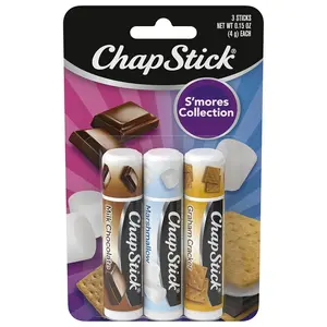 ChapStick S'Mores Collection 3 Count Variety Pack: Milk Chocolate, Marshmallow, Graham Cracker