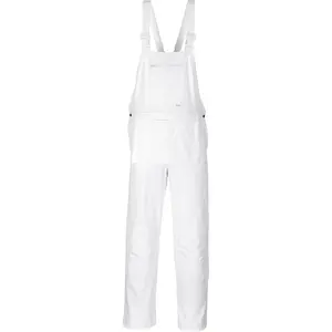 Portwest S810 Men's Painters Overalls - Cotton Bib and Brace Painting Dungarees Workwear, White