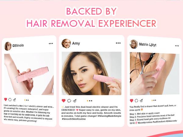 Donper Bikini Trimmer for Women, 2 in 1 Electric Razors for Shower&Travel, IPX7 Waterproof Pubic Hair Remover for Underarm, Legs & Bikini Area, Painless Razor,Hypoallergenic Foil & Ceramic Blades