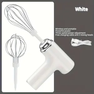 This wireless portable hand mixer is a kitchen game-changer! 3-speed settings, 2 mixing heads, USB rechargeable. Perfect for whipping cream, eggs, and batters anywhere—no cords, no hassle!