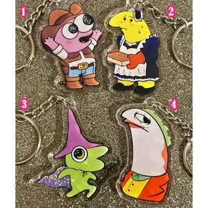 Smiling Friends Halloween Costumes Charms Pim Cowboy Charlie Dompler Maid Alan Red Joker Glep Wizard Acrylic Charm Keychain