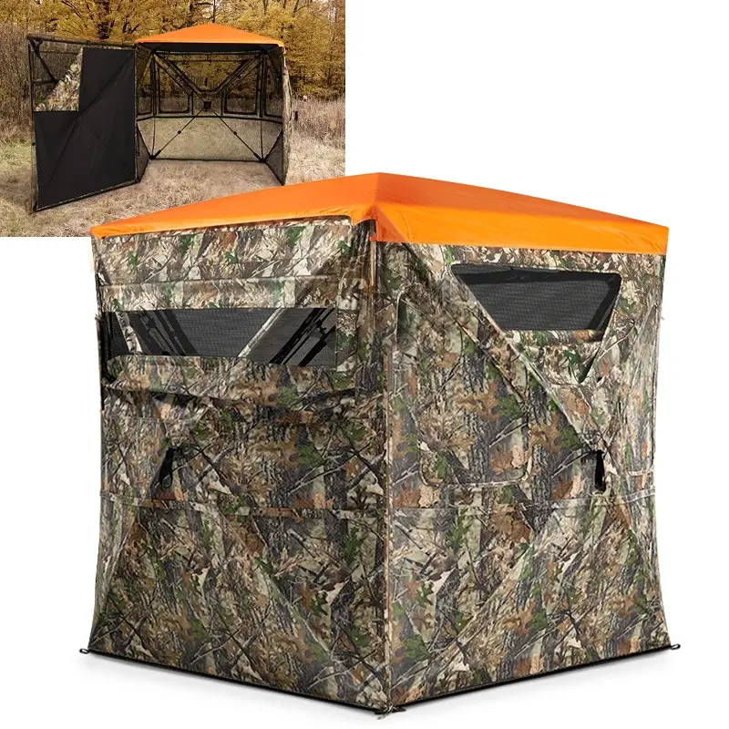 TIDEWE Vis360 360° See-Through Hunting Blind, Silent Pop-Up Deer Ground Blind with Removable 300D Blackout Panel, Adjustable 270°/360° Viewing, 4 Full Panels TIDEWE Vis360 360° See-Through Hunting Blind, Silent Pop-Up Deer Ground Blind with Removable 300D Blackout Panel, Adjustable 270°/360° Viewing, 4 Full Panels