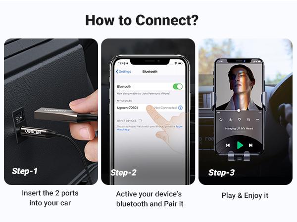 UGREEN Aux to Bluetooth 6.0 Adapter Wireless Receiver for Car Hands-Free with Built-in Microphone AUX 3.5mm Stereo Audio - Dealsforyourdays Auxiliary Cord Grey,TikTokShopBlackFriday,TikTokShopCyberMonday,TikTokShopJumpstartSale