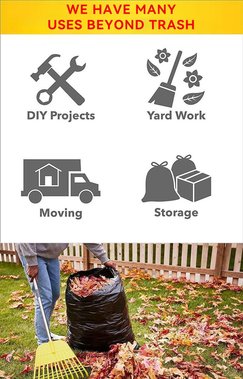 XTRA TUFF Box Of 30 Extra Strong 39 Gallon Disposable Large Garbage Puncture Tear Resistant Trash Bags For Industrial Garden Home And Commercial Use