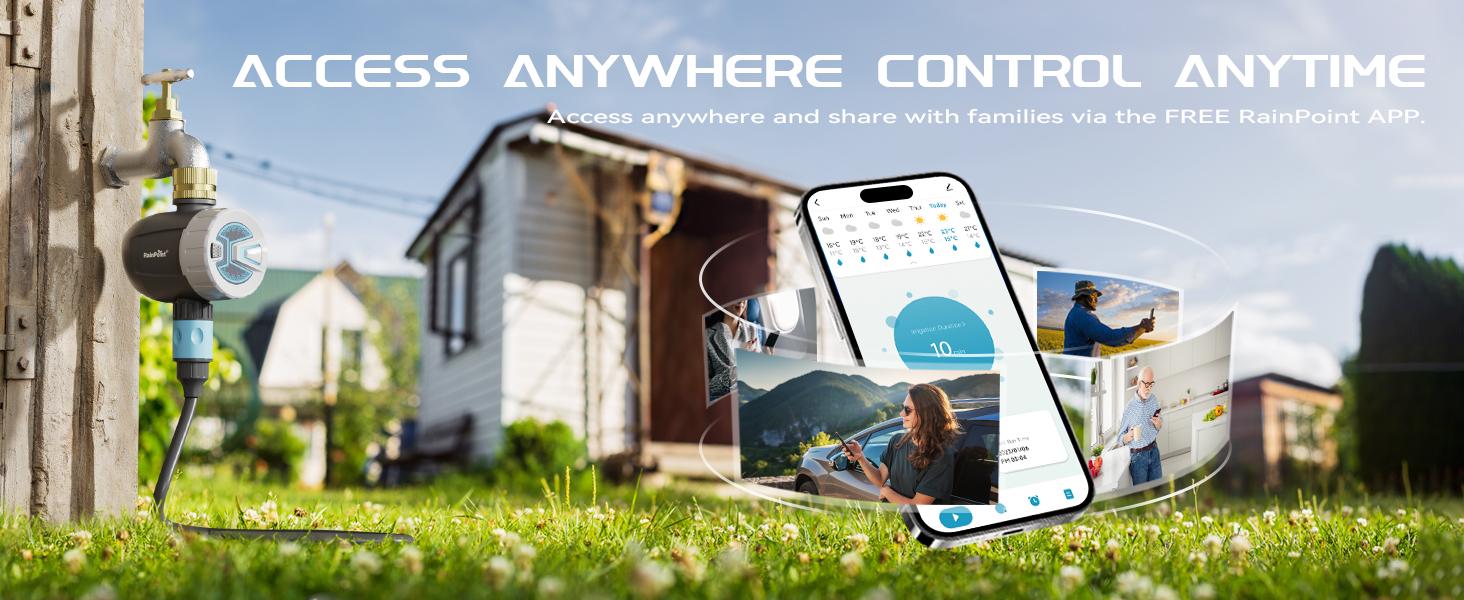 RainPoint WiFi Water Timer V2 2025 Release Brass Inlet Smart Hose Faucet Timer Automatic Irrigation System Controller with APP Control via 2.4Ghz WiFi and Bluetooth RainPoint WiFi Water Timer V2 2025 Release Brass Inlet Smart Hose Faucet Timer Automatic Irrigation System Controller with APP Control via 2.4Ghz WiFi and Bluetooth
