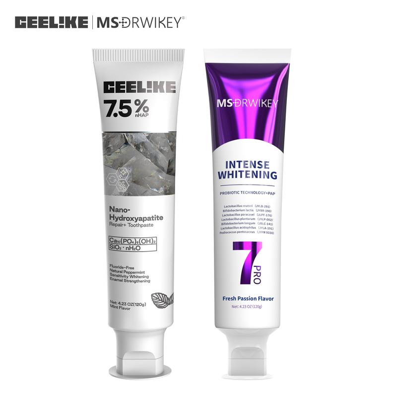 CEELIKE｜MSDRWIKEY 2-Piece Oral Care Toothpaste Set- Cleans Teeth, Repairs Enamel, Relieves Discomfort & Long-Lasting Fresh Breath
