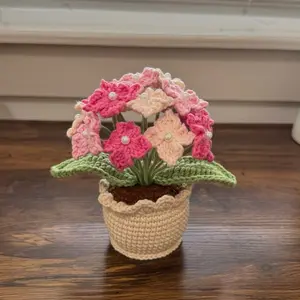 Cute little handmade crochet flower pot, gift for her, handmadegifts, birthday gift , holiday gift , surprise gift, adorable gift for friends, decoration